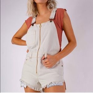 Free people denim overall short